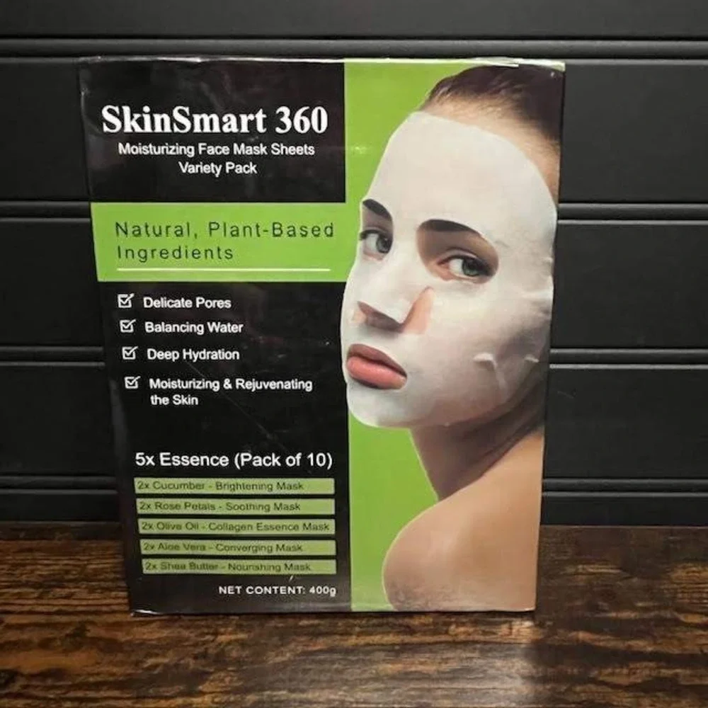 SkinSmart 360 Moisturizing Face Mask Sheets Variety Pack‎ 5x Essence 10 Masks